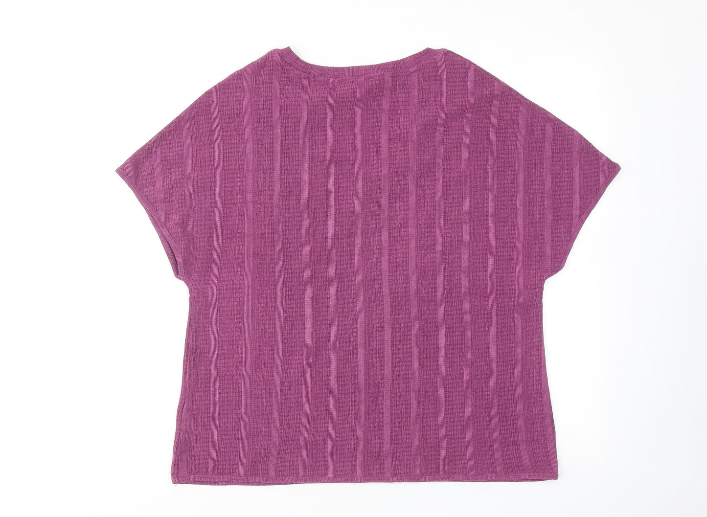 Marks and Spencer Womens Purple Polyester Basic Blouse Size 12 V-Neck