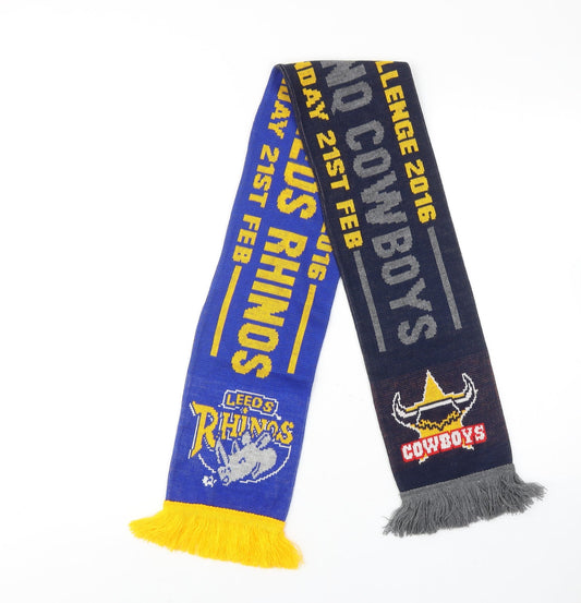 Leeds Rhinos VS NQ Cowboys Boys Multicoloured Geometric Acrylic Scarf One Size - Rugby World Club Series 2016