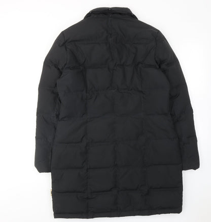 Preloved Per Una Womens Black Quilted Jacket Size M Button - Back