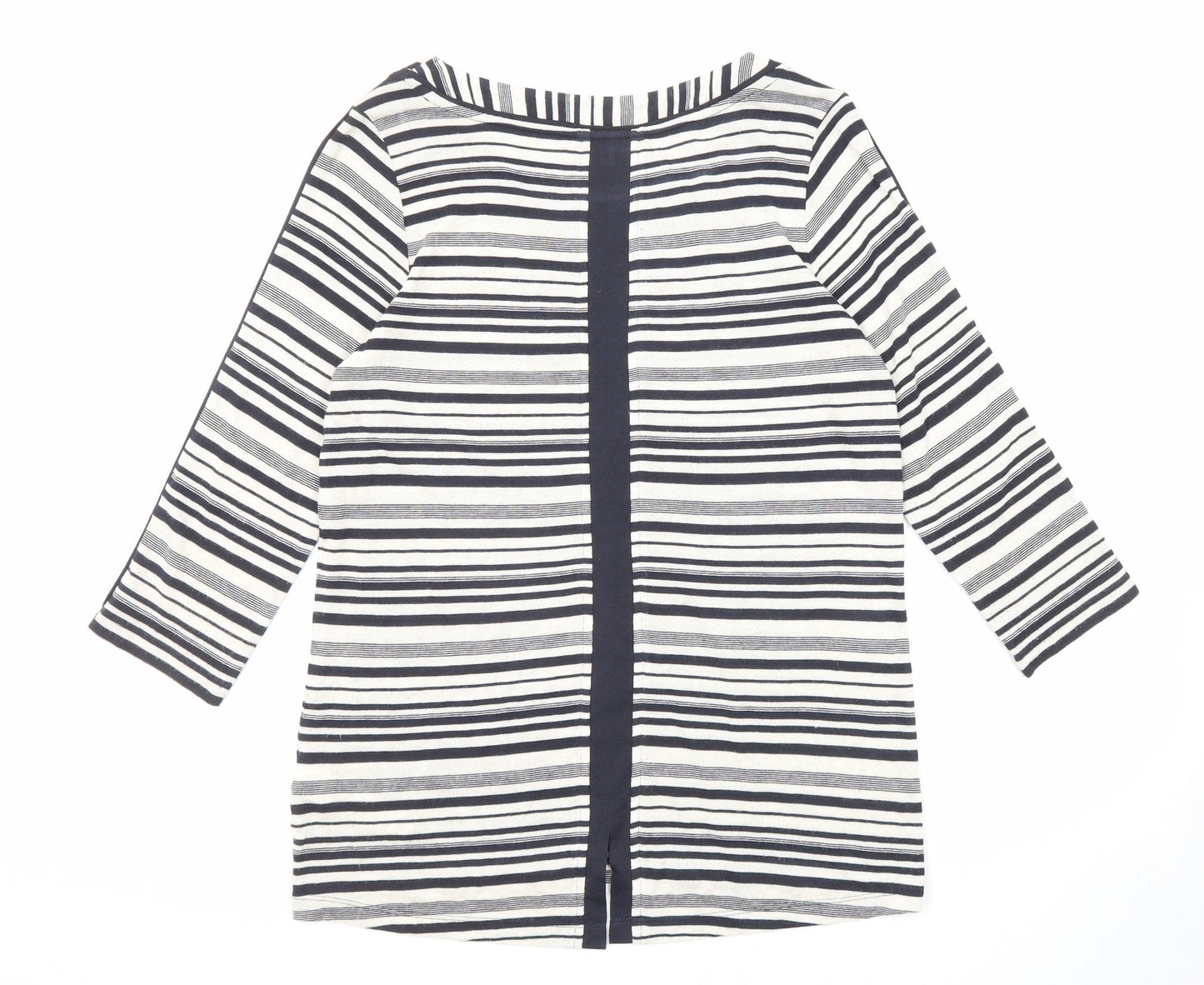 Per Una Womens Multicoloured Striped Viscose Basic Blouse Size 12 Round Neck