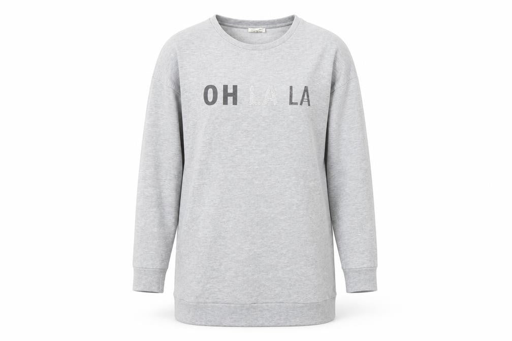 River Island Womens Grey Polyester Pullover Sweatshirt Size 8 Pullover - OH LA LA Long line