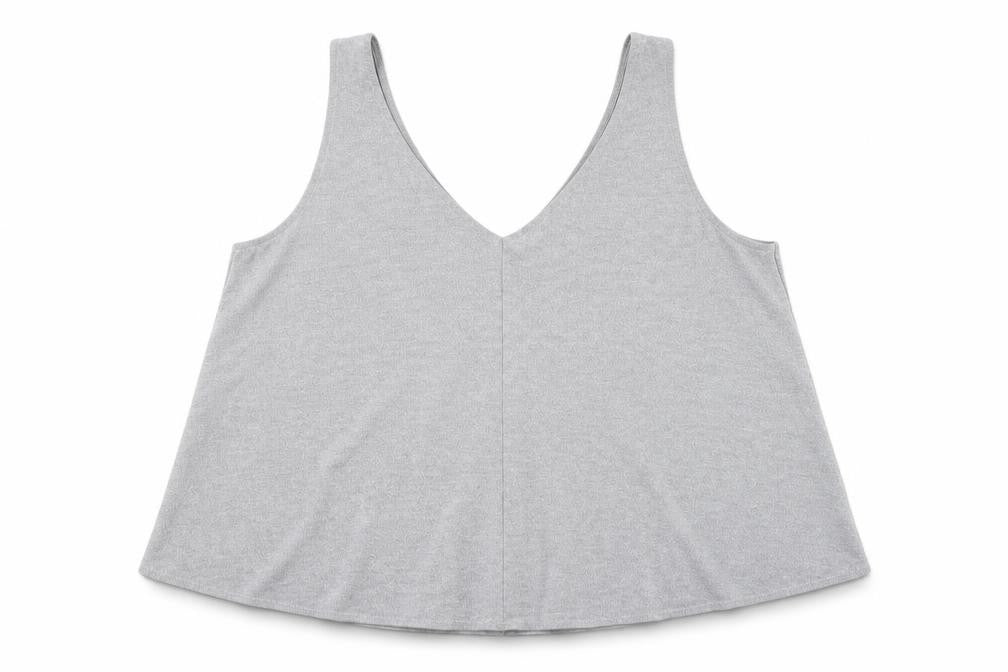 Topshop Womens Grey Polyester Cropped Tank Size 12 V-Neck