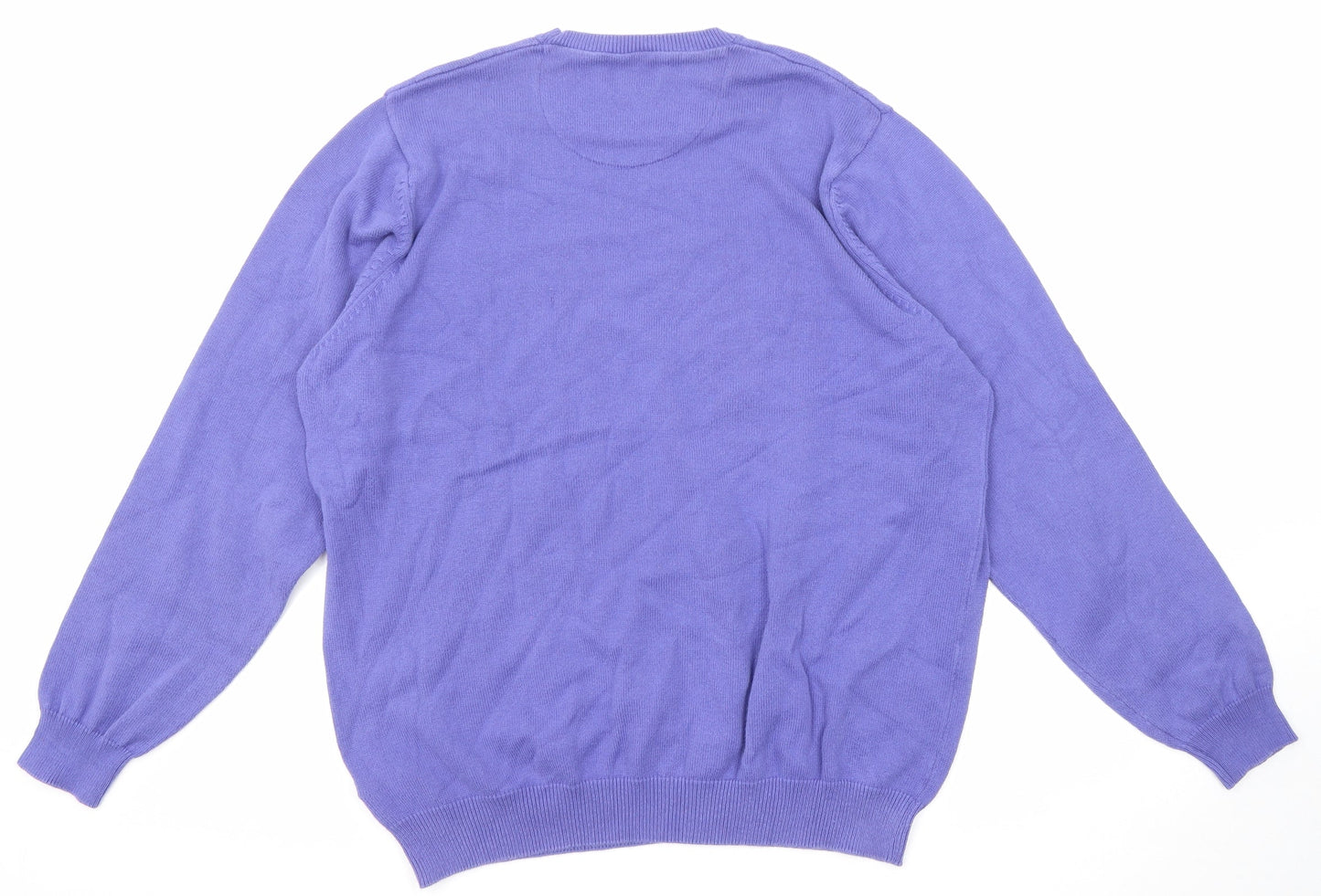 Marks and Spencer Womens Purple Round Neck Cotton Pullover Jumper Size L