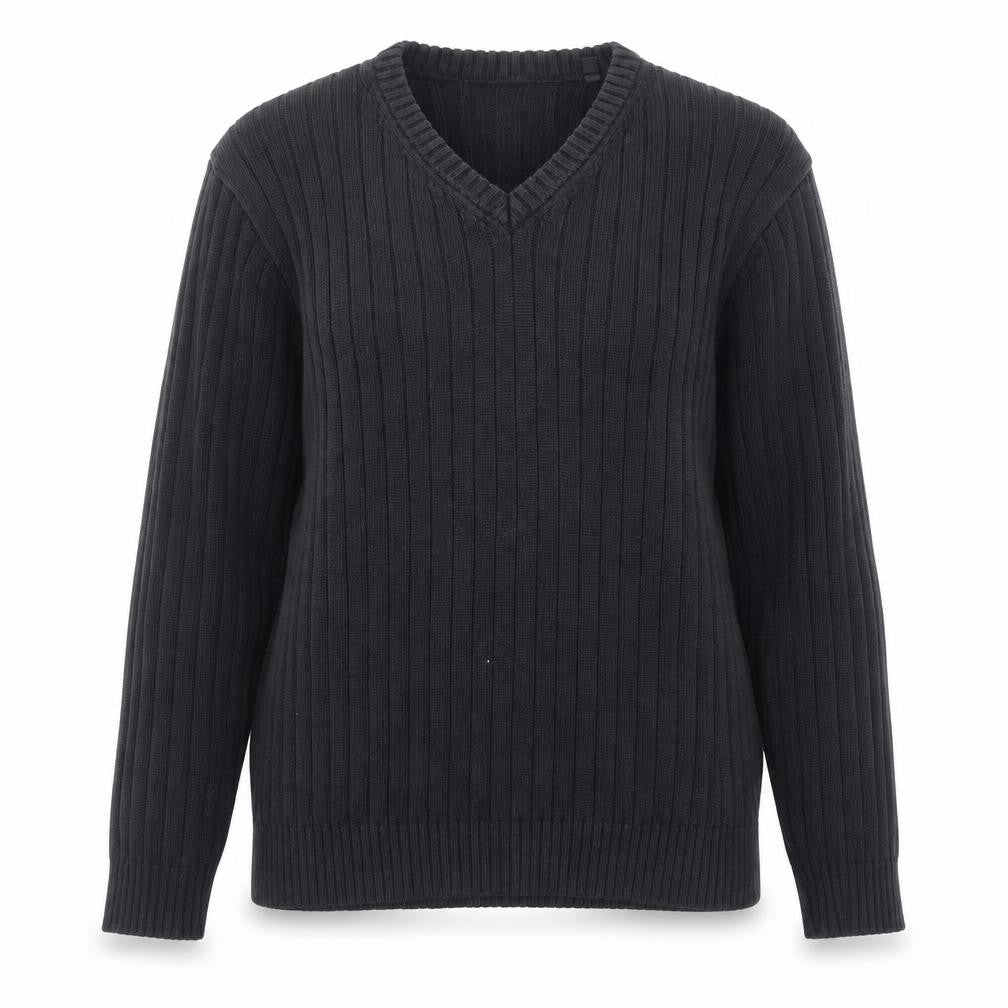 C&A Womens Black V-Neck Acrylic Pullover Jumper Size M