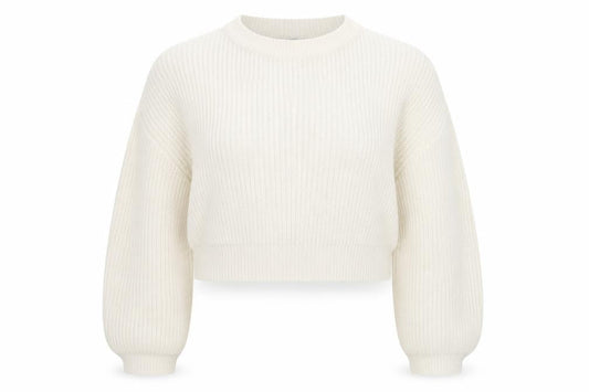 Divided by H&M Womens Ivory Round Neck Acrylic Pullover Jumper Size M - Cropped