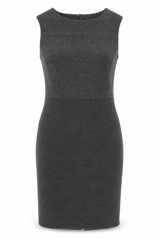 Marks & Spencer Womens Grey Acrylic Shift Size 10 Round Neck Zip