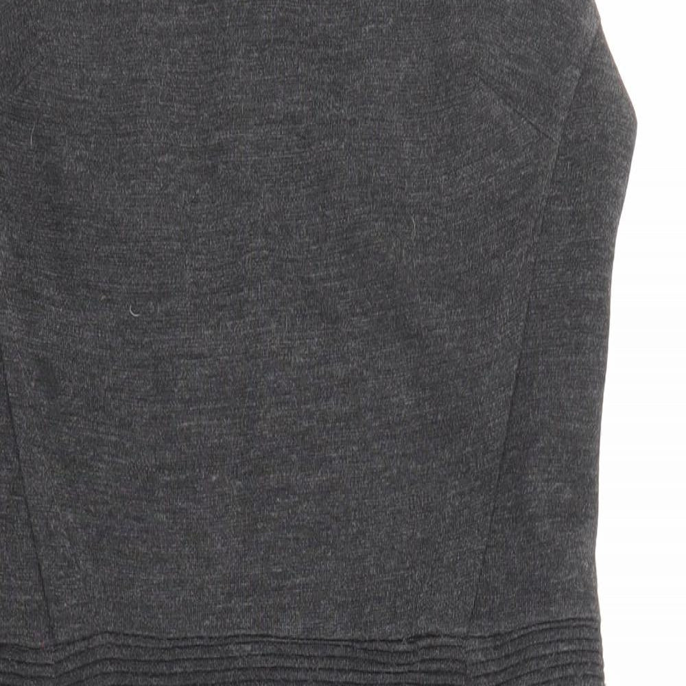 Marks and Spencer Womens Grey Acrylic Shift Size 10 Round Neck Zip