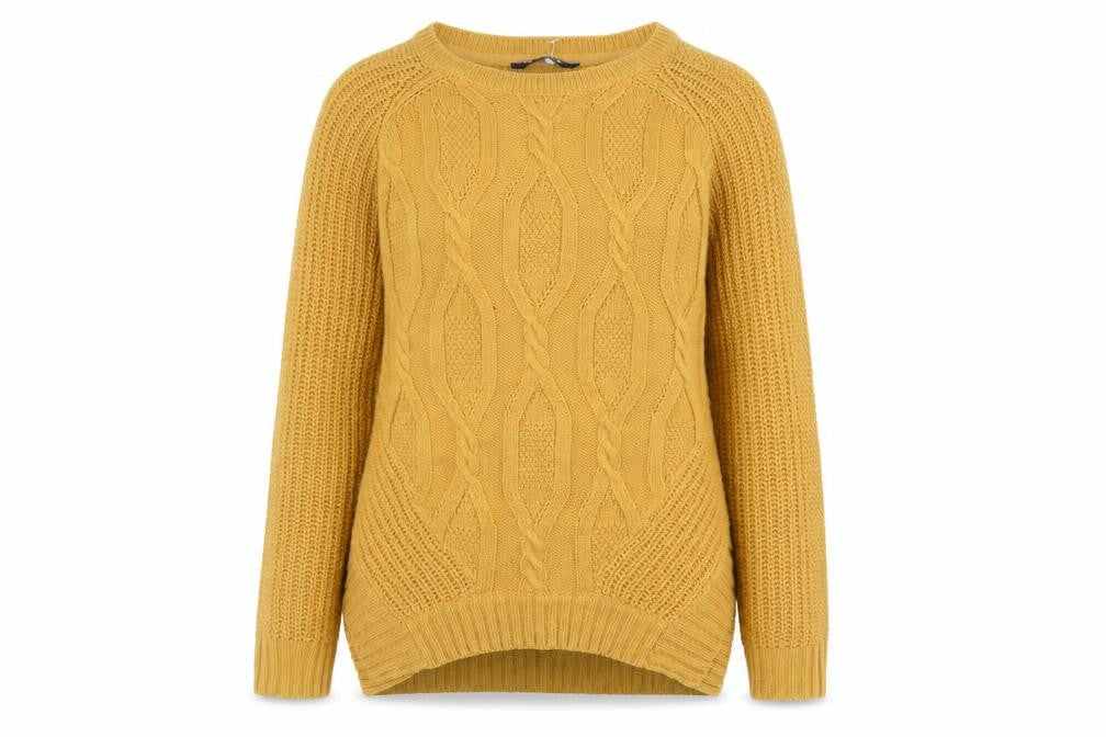 Select Womens Yellow Round Neck Acrylic Pullover Jumper Size 8