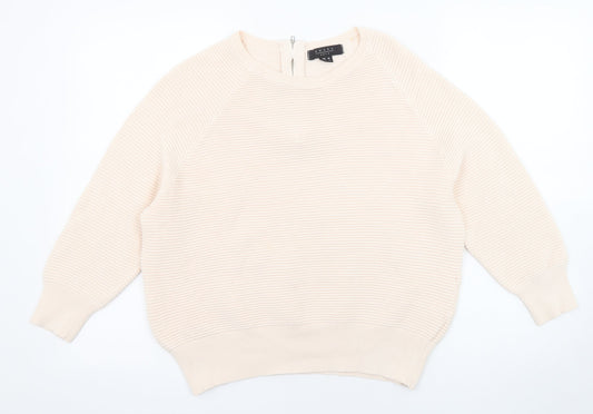 Amara Womens Pink Round Neck Cotton Pullover Jumper Size 16