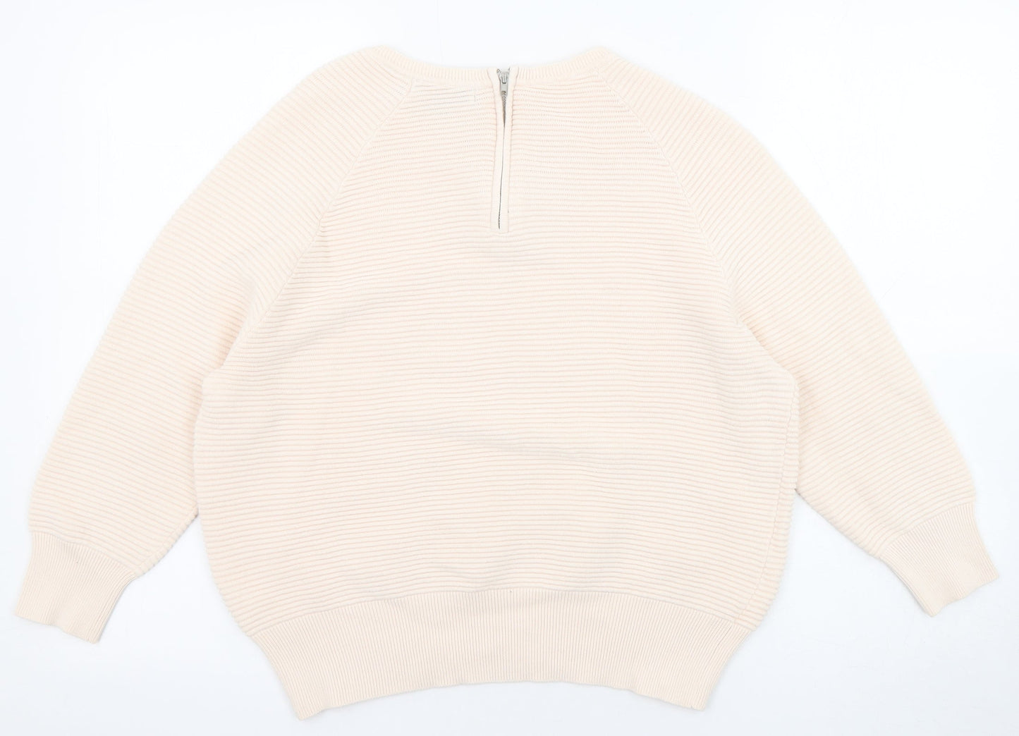 Amara Womens Pink Round Neck Cotton Pullover Jumper Size 16