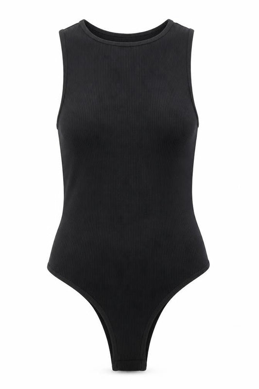 PRETTYLITTLETHING Womens Black Polyamide Bodysuit One-Piece Size S Snap