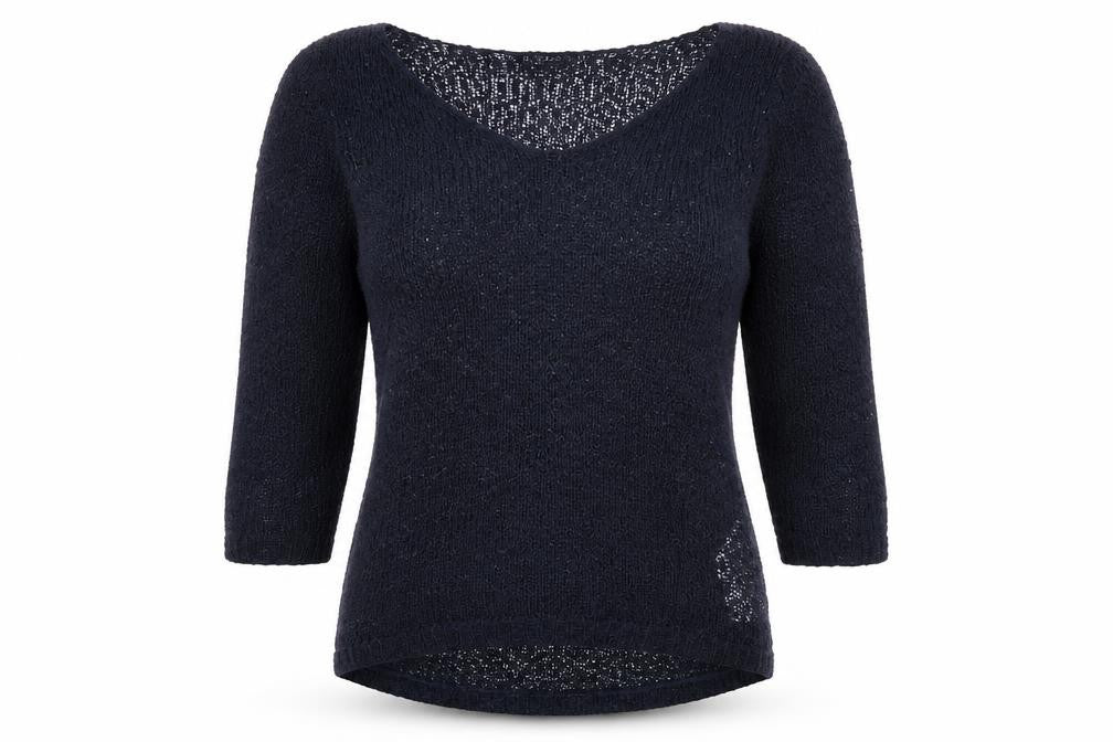 Only Womens Black V-Neck Acrylic Pullover Jumper Size S