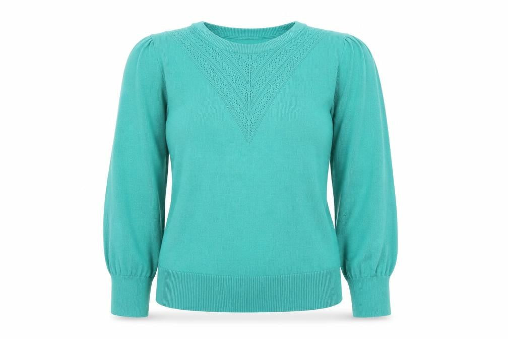 Wallis Womens Green Round Neck Viscose Pullover Jumper Size L
