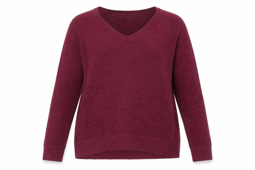 Gap Womens Purple V-Neck Cotton Pullover Jumper Size M