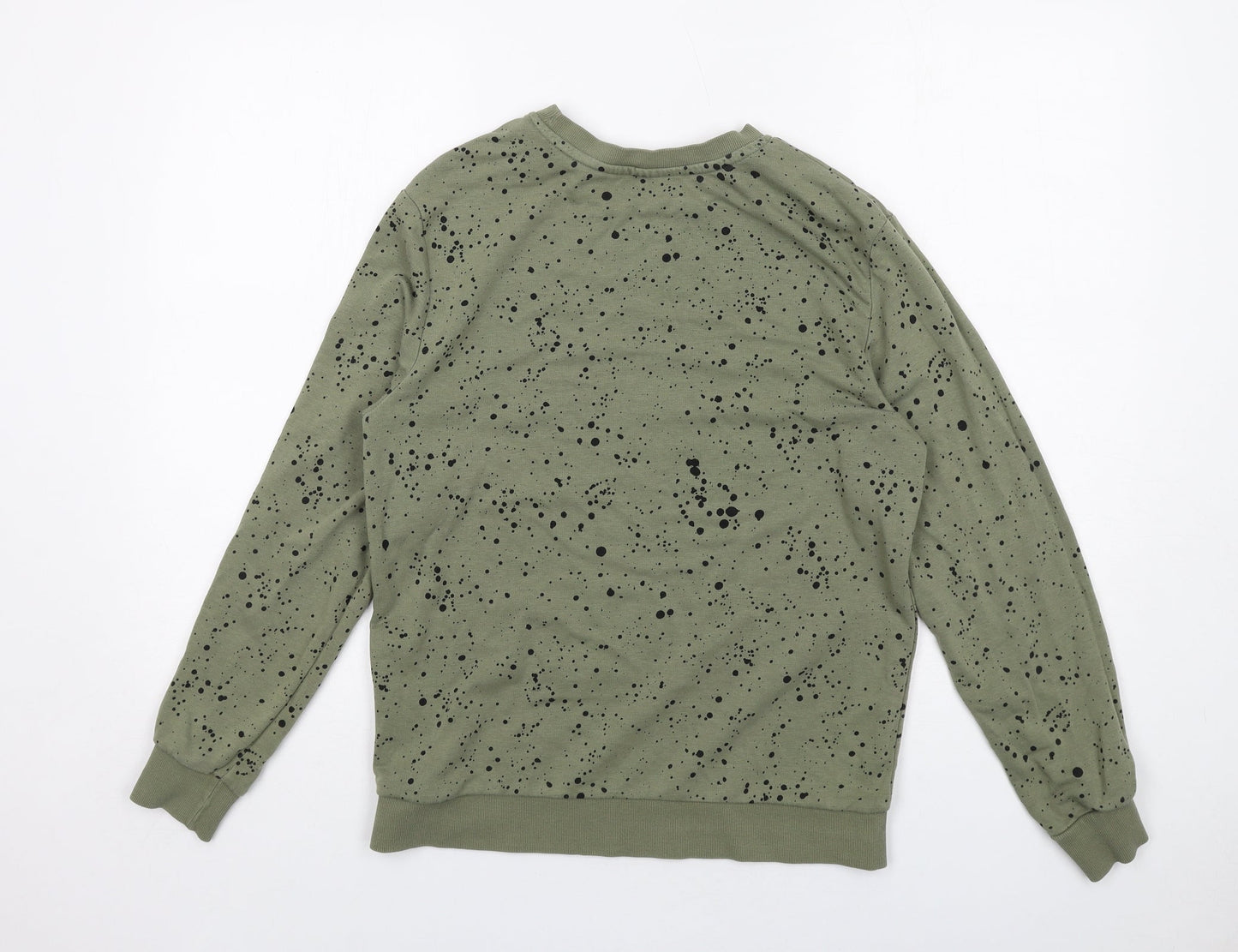 H&M Girls Green Geometric Cotton Pullover Sweatshirt Size 12-13 Years Pullover