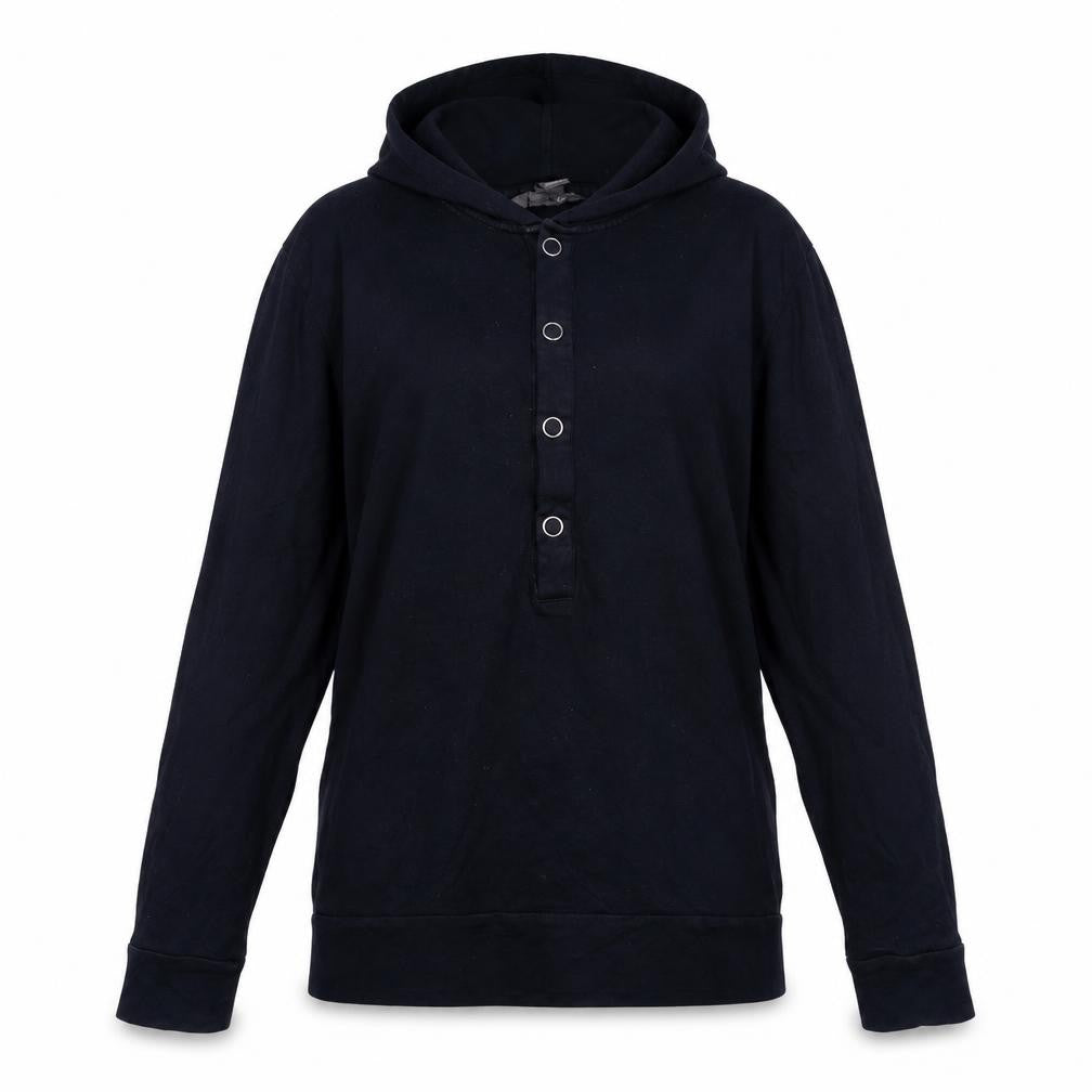 H&M Womens Blue Lyocell Pullover Hoodie Size S Snap