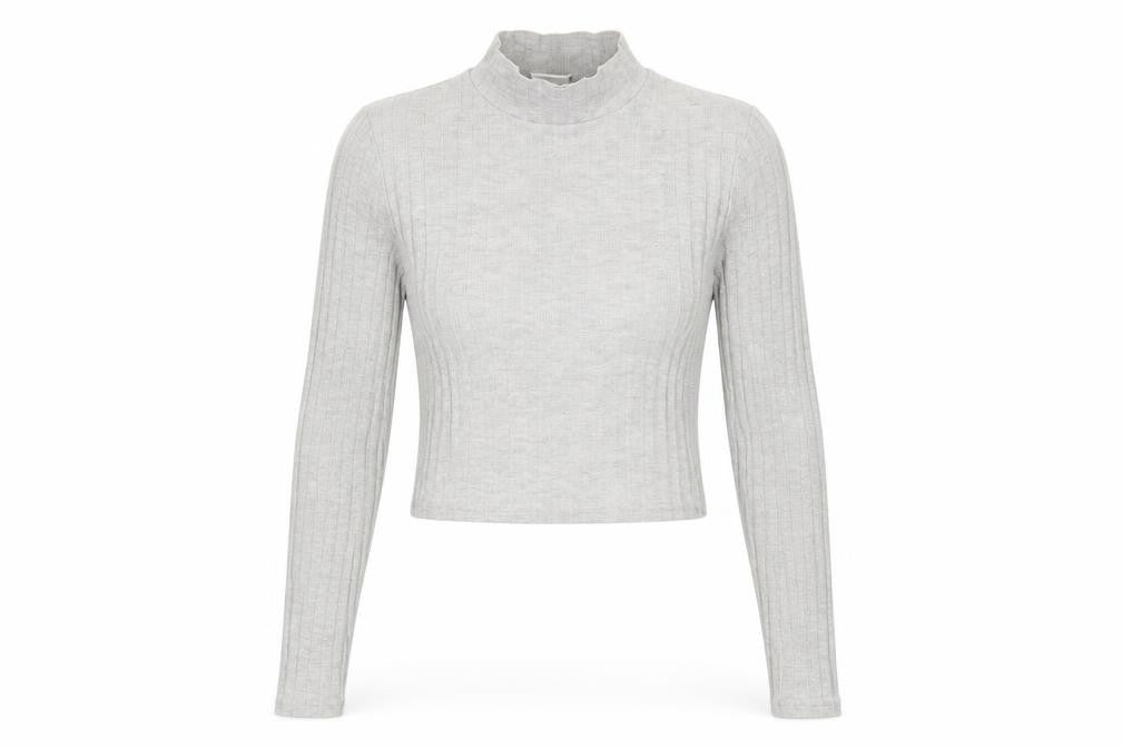 H&M Womens Grey High Neck Polyester Pullover Jumper Size XS