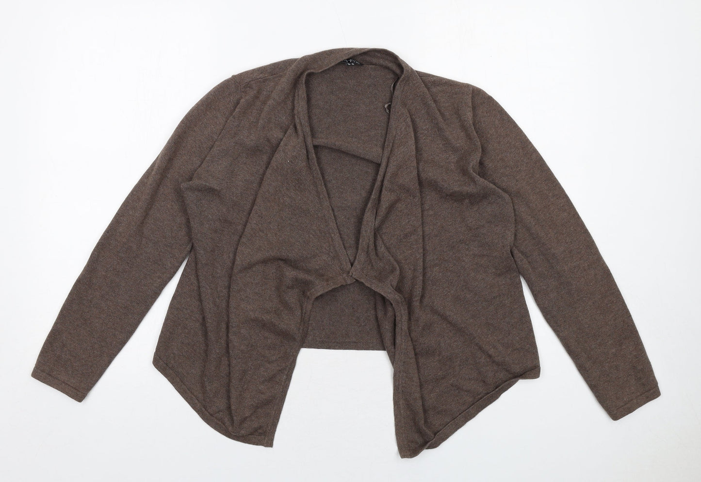 Marble Womens Brown V-Neck Cotton Cardigan Jumper Size S