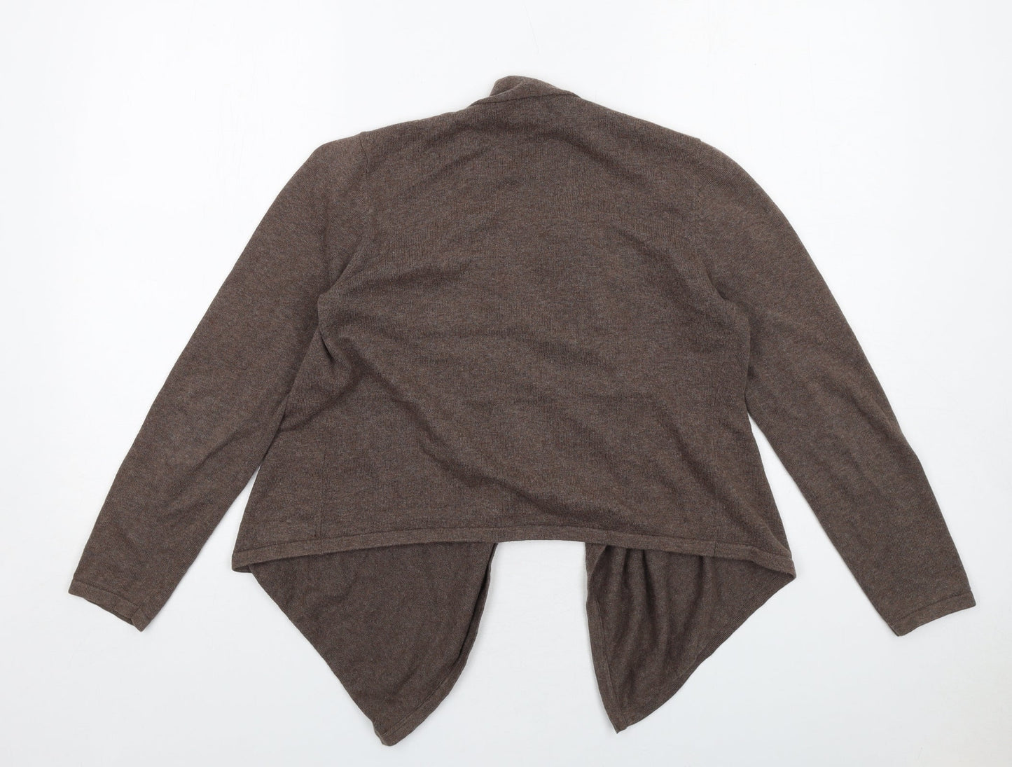 Marble Womens Brown V-Neck Cotton Cardigan Jumper Size S