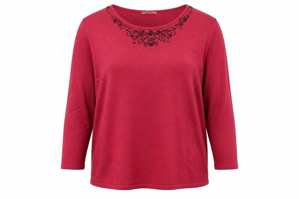 Classics Womens Pink Round Neck Acrylic Pullover Jumper Size 22
