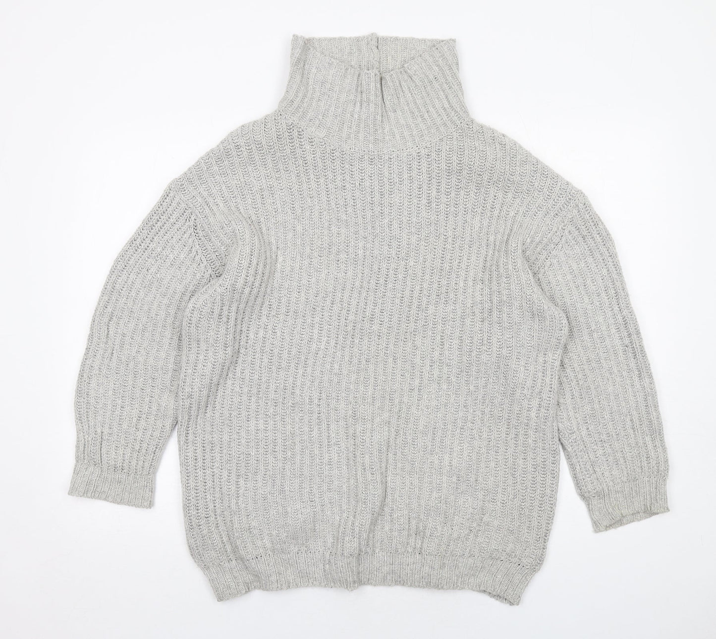 BDG Womens Grey High Neck Cotton Pullover Jumper Size S