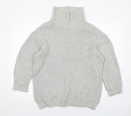 Additional front view of BDG women’s grey high neck cotton jumper, size S