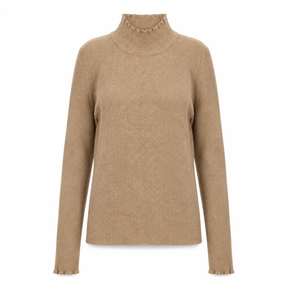Stradivarius Womens Brown High Neck Viscose Pullover Jumper Size L