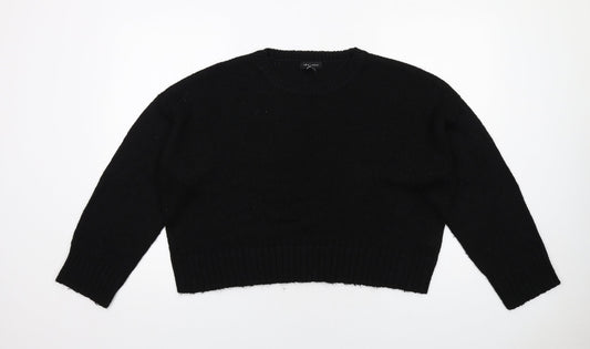 New Look Womens Black Round Neck Acrylic Pullover Jumper Size L