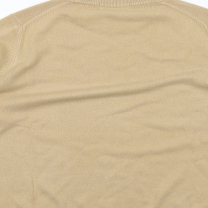 Classics Womens Beige Mock Neck Acrylic Pullover Jumper Size 14