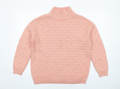 Next Womens Pink High Neck Acrylic Pullover Jumper Size M