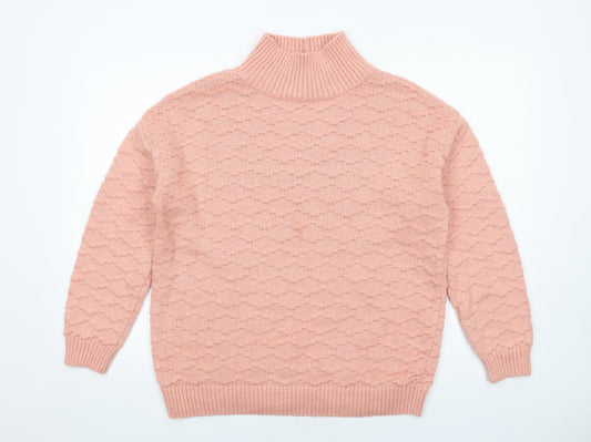 NEXT Womens Pink High Neck Acrylic Pullover Jumper Size M
