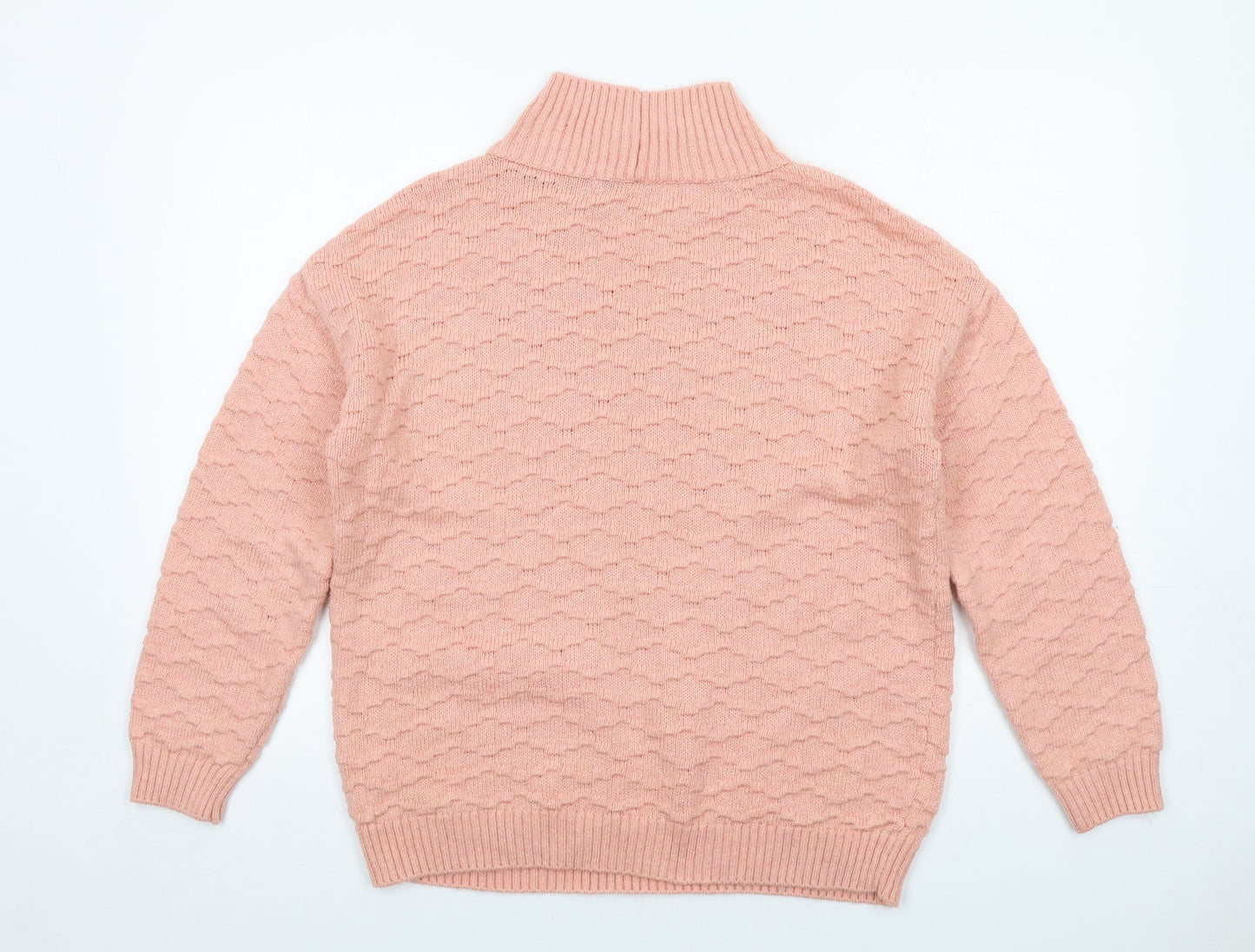 NEXT Womens Pink High Neck Acrylic Pullover Jumper Size M