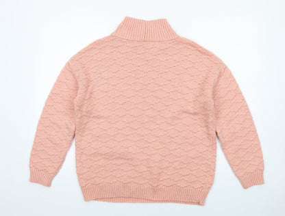 Next Womens Pink High Neck Acrylic Pullover Jumper Size M