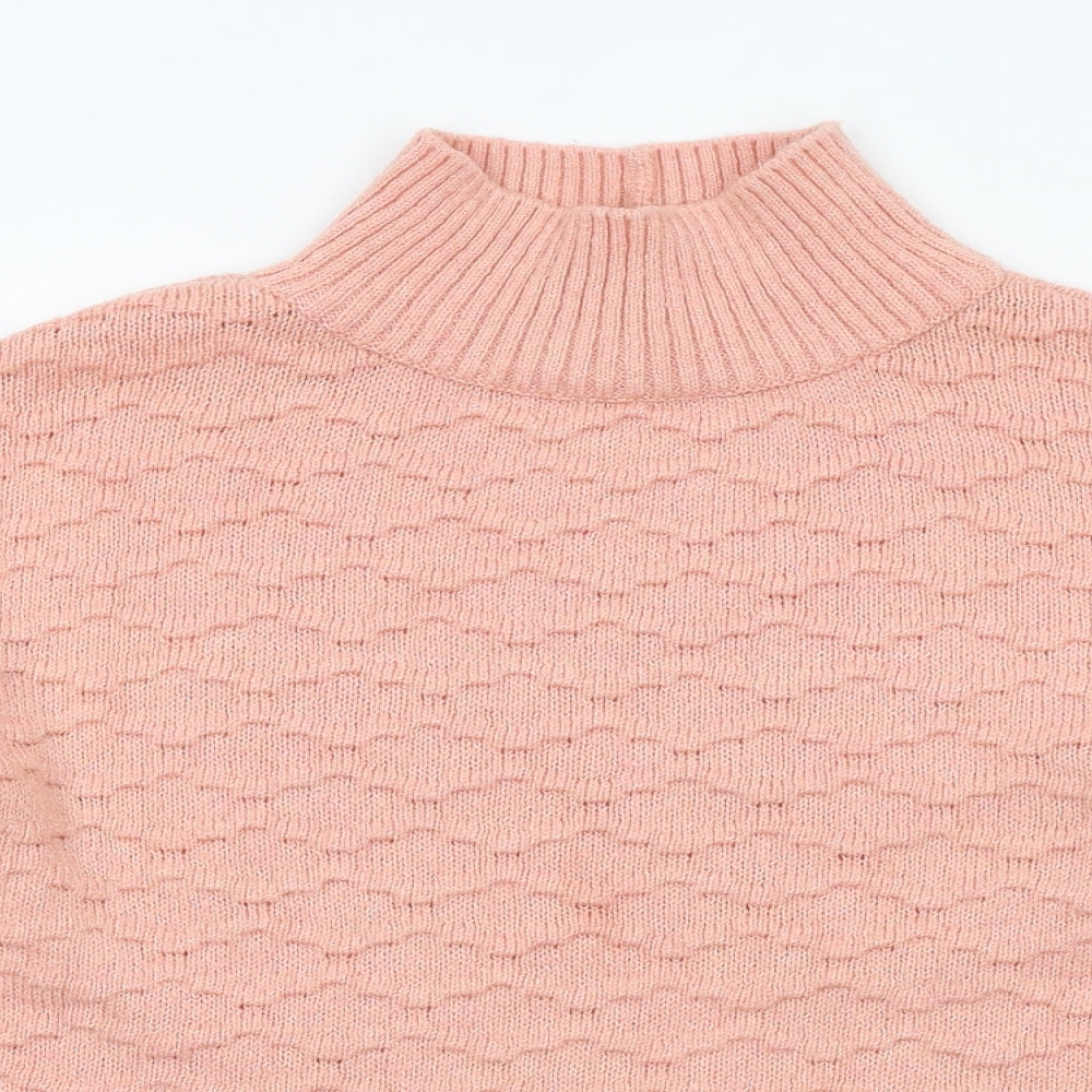 NEXT Womens Pink High Neck Acrylic Pullover Jumper Size M