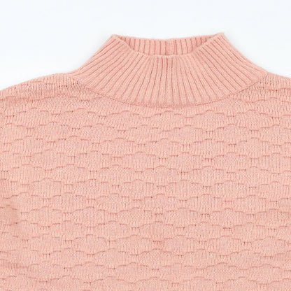Next Womens Pink High Neck Acrylic Pullover Jumper Size M