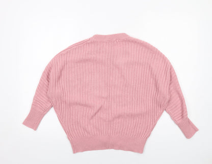 Dorothy Perkins Womens Pink Round Neck Acrylic Pullover Jumper Size 8