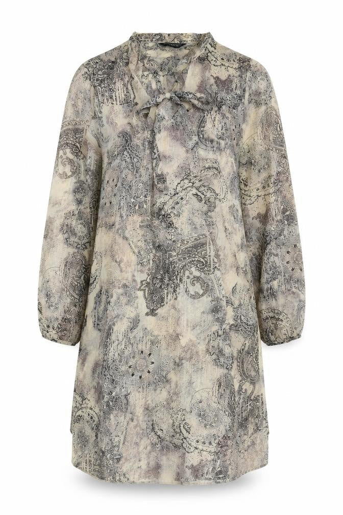 Dorothy Perkins Womens Beige Geometric Polyester A-Line Size 16 Round Neck Pullover