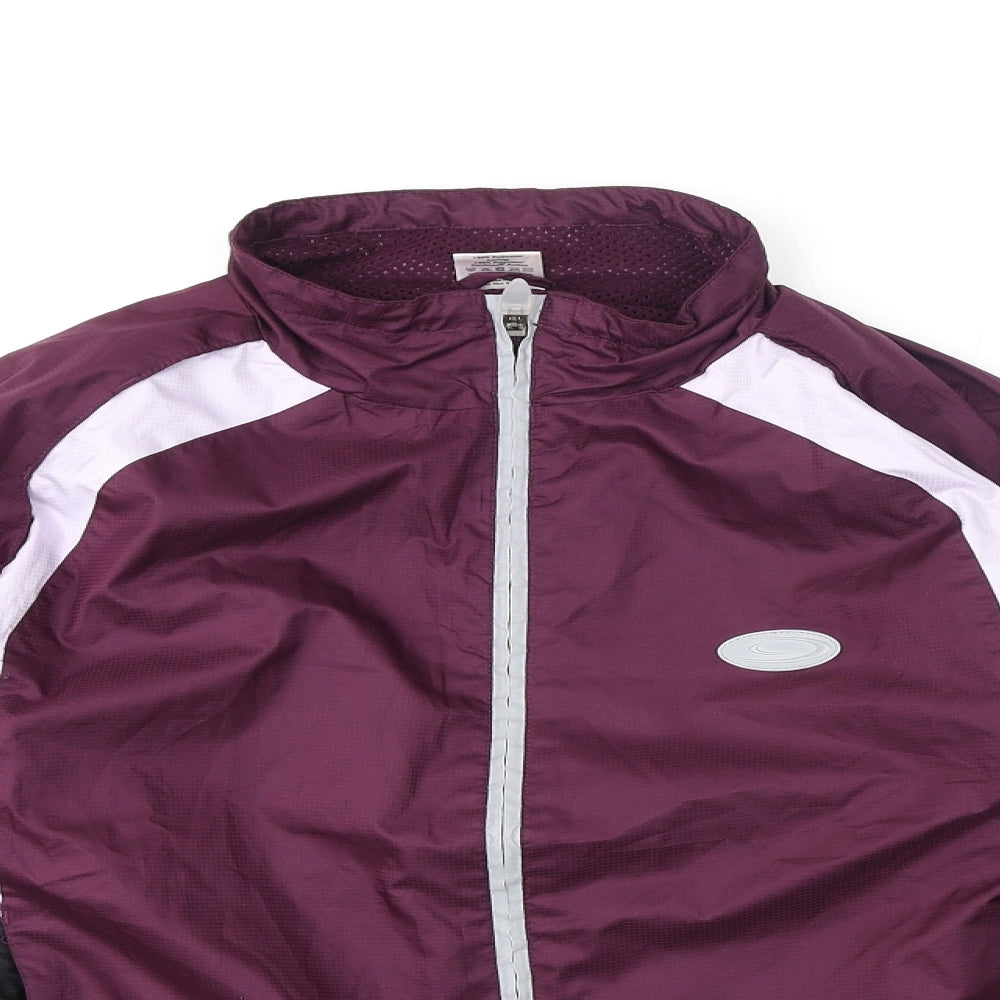 Crane Sports Womens Purple Windbreaker Jacket Size 12 Zip