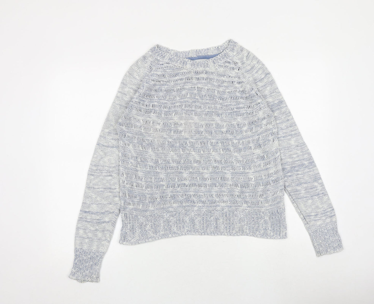 Red Herring Womens Blue Round Neck Acrylic Pullover Jumper Size 12