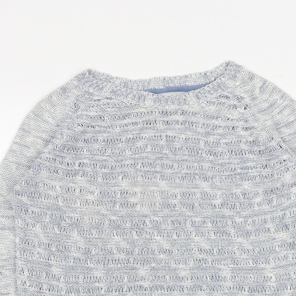 Red Herring Womens Blue Round Neck Acrylic Pullover Jumper Size 12