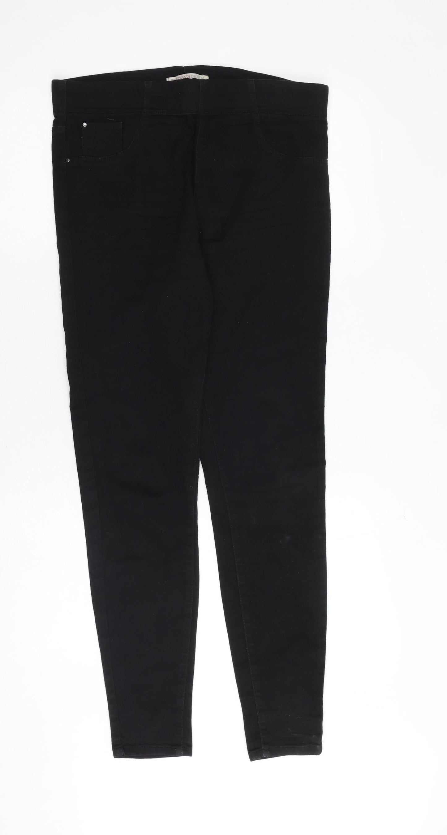 Papaya Womens Black Cotton Jegging Jeans Size 10 Regular