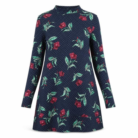 Marks and Spencer Womens Multicoloured Floral Viscose A-Line Size 14 Round Neck Pullover