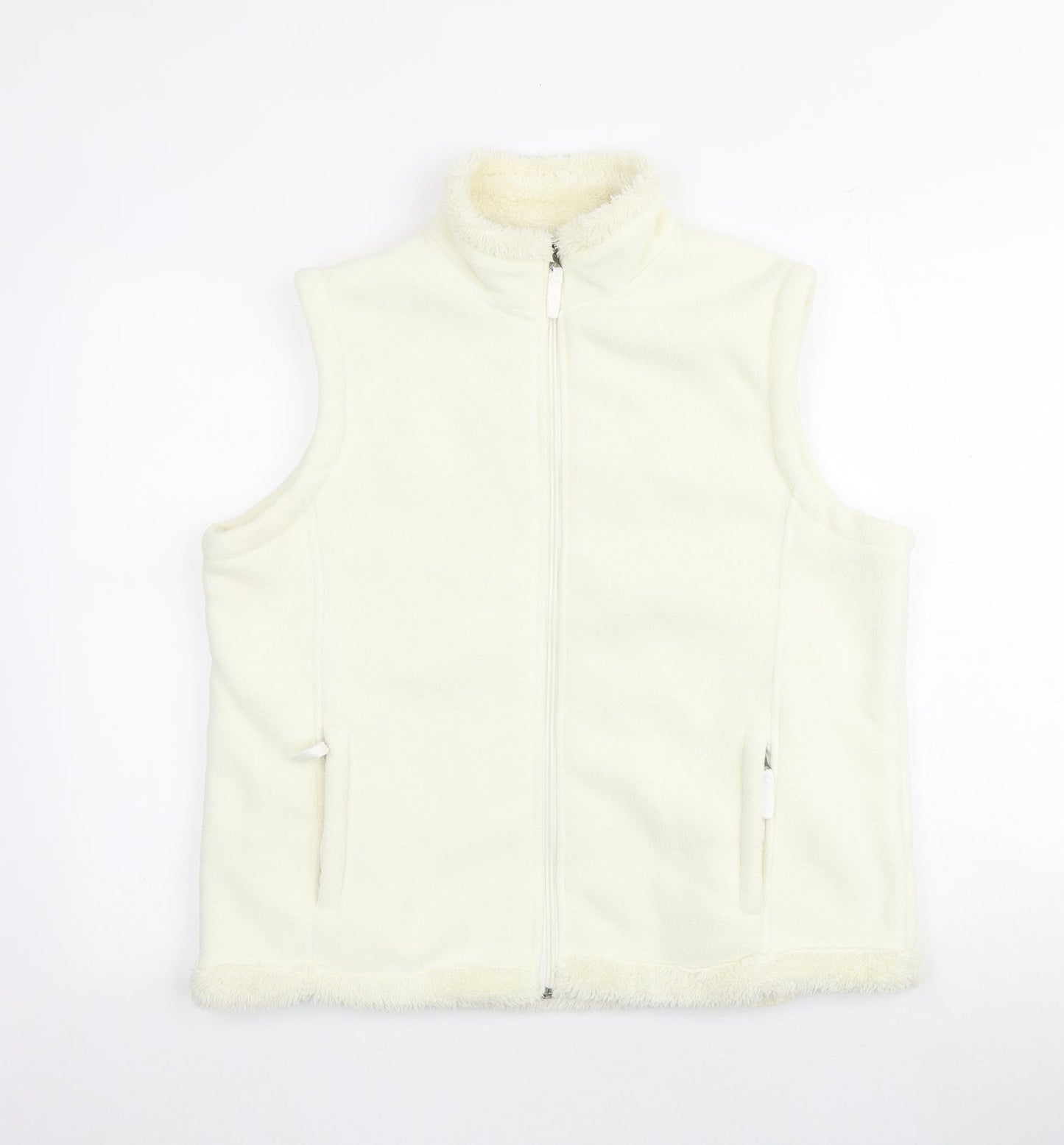 Anna Rose Womens Ivory Gilet Jacket Size L Zip