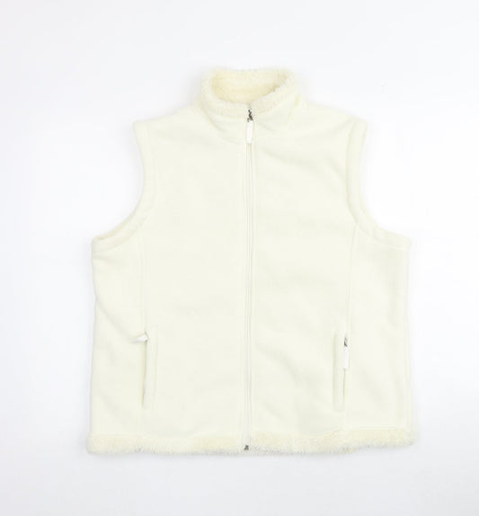 Anna Rose Womens Ivory Gilet Jacket Size L Zip