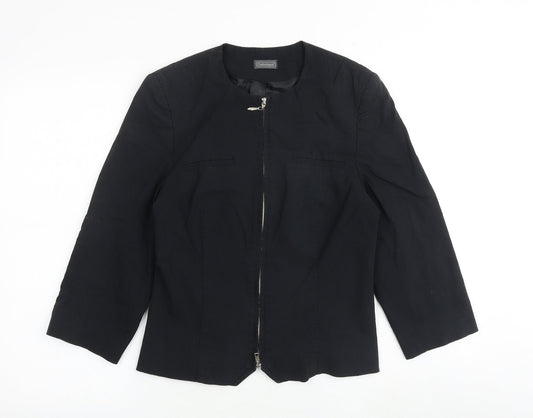 Definitions Womens Black Jacket Blazer Size 10 Zip