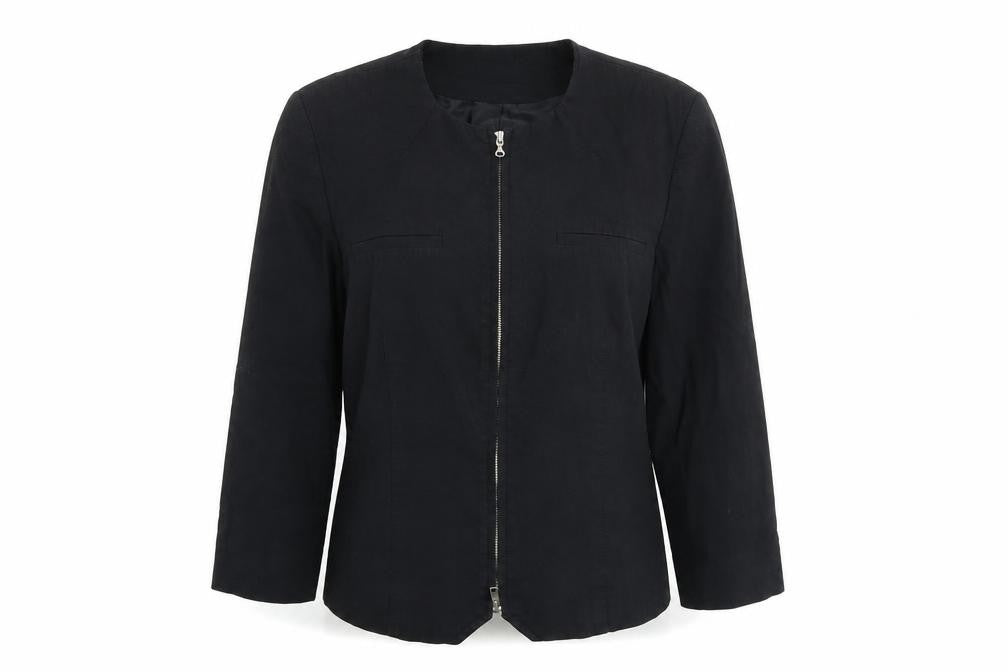 Definitions Womens Black Jacket Blazer Size 10 Zip