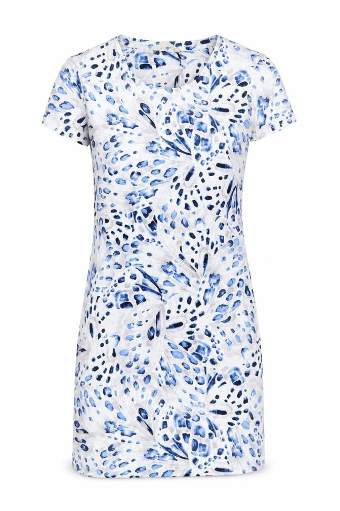 Marks & Spencer Womens Blue Geometric Cotton Top Dress Size XS