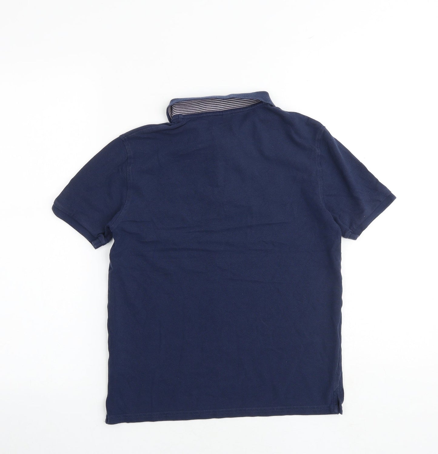 Marks and Spencer Boys Blue 100% Cotton Basic Polo Size 11-12 Years Collared Button