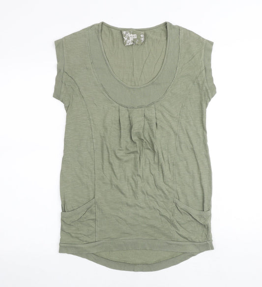 NEXT Womens Green 100% Cotton Tunic T-Shirt Size S Scoop Neck