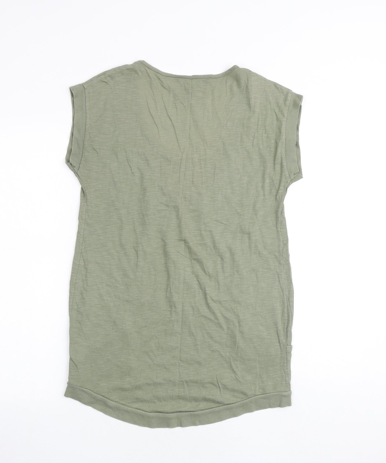 NEXT Womens Green 100% Cotton Tunic T-Shirt Size S Scoop Neck
